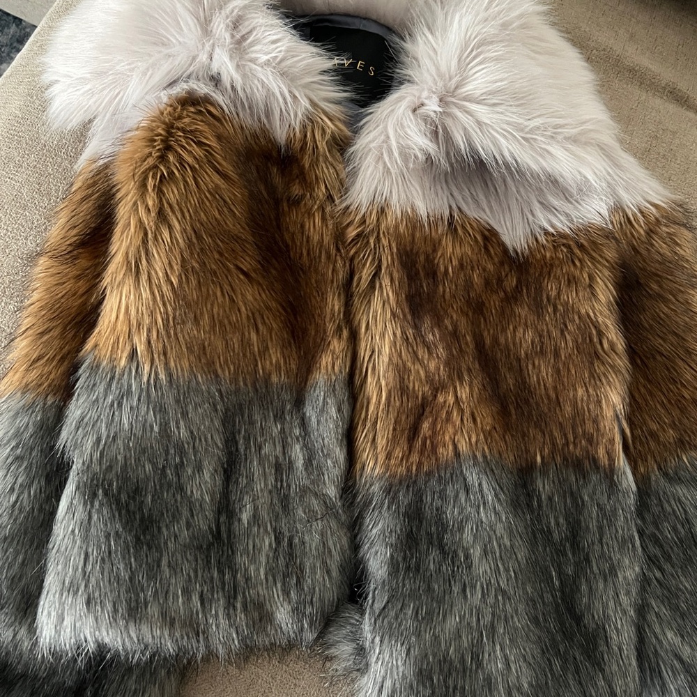 Faux Fur Colorblock Jacket